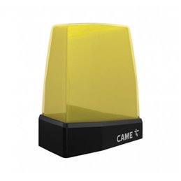 KRX1FXSY CAME Lampeggiatore di segnalazione a led con alimentazione da 24 V fino a 230 V AC con cupola di colore giallo.